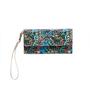 Anthropologie Rifle Paper Co Meadow Travel Wallet Black USED ONCE